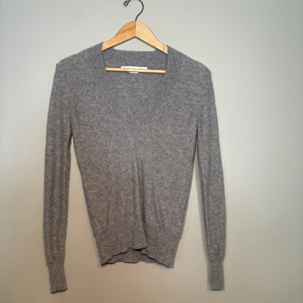 Veronica Beard Womens Grey 100% Cashmere V-Neck Sweater 2008KN0889493 XS S